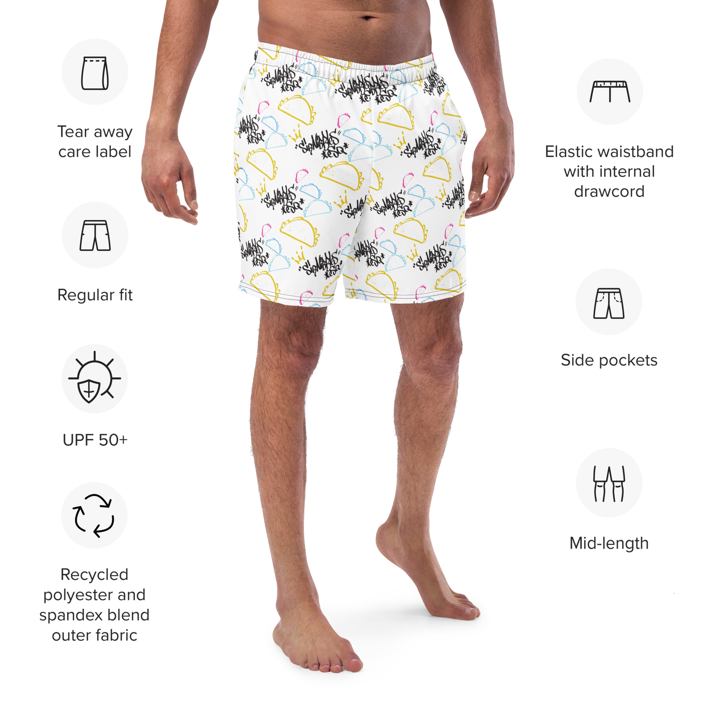 Taco Nibbles Swim Trunks